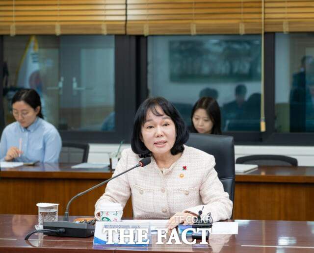 송경희 개인정보보호위원회 위원장이 6일 오후 정부서울청사에서 개최된 ISMS-P 인증 개선 관련 회의에서 모두발언을 하고 있다. /개인정보보호위원회