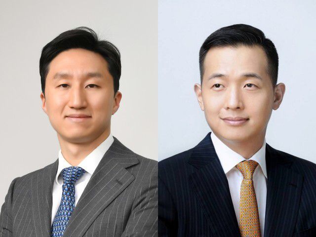 HD현대중공업과 한화오션이 KDDX 상세설계·선도함 건조 사업자 선정 방식을 놓고 갈등을 벌이고 있다. (왼쪽부터) 정기선 HD현대 회장과 김동관 한화 부회장. /각사