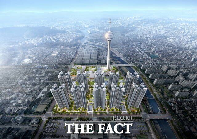 전주시 완산구 효자동 옛 대한방직 터 전주 관광타워 복합개발사업 조감도. /자광