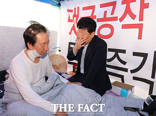 2018년 '드루킹 댓글 조작' 사건에 대한 특검 도입을 강력히 요구하며 단식에 돌입했던 김성태 전 자유한국당 원내대표. /더팩트 DB