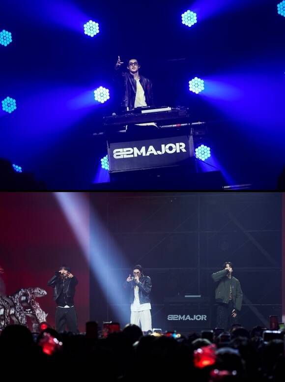 이날 82메이저는 K팝 그룹의 공연으로 봐도, 힙합 그룹의 공연으로 봐도 모두 만족할 사운드와 퍼포먼스를 보여주었다./그레이트엠엔터테인먼트