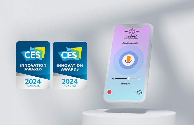 엠피웨이브의 ‘클리어센스 오디오(ClearSense Audio)’가 모바일 디바이스 액세서리&앱과 디지털헬스케어 2개 부문에서 혁신상을 수상했다.