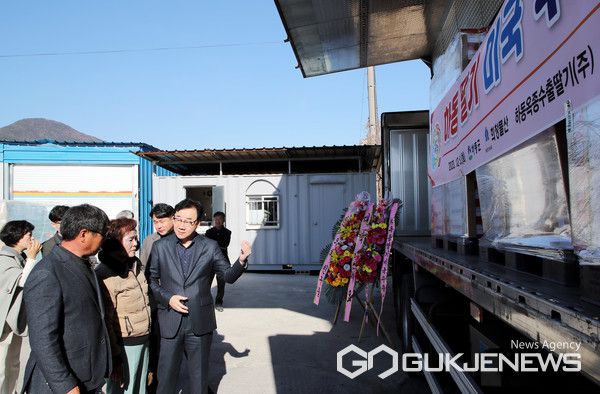 (사진제공=하동군)하동 옥종딸기가 미국 수출길에 올랐다