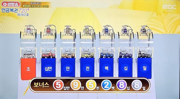 연금복권720당첨확인, 로또1등당첨지역, 로또당첨번호조회 (사진=mbc 방송화면)