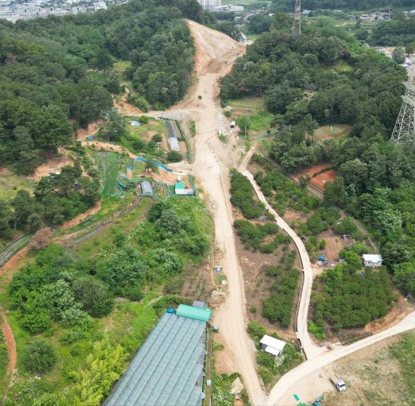 왜관8리~금산 간 도시계획도로 개설공사.(사진=칠곡군)