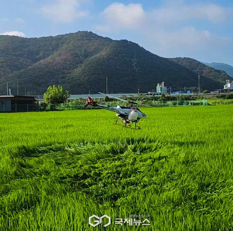 (제공=경주시) 드론 활용 병해충 공동방제