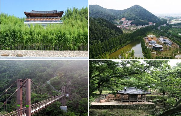 죽녹원, 메타랜드, 소쇄원, 가마골생태공원 (시계방향). ⓒ 담양군