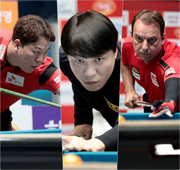 강동궁(SK렌터카)·최성원(휴온스)·산체스(웰컴저축은행) 등 강호들이 나란히 16강에 진출했다/@PBA