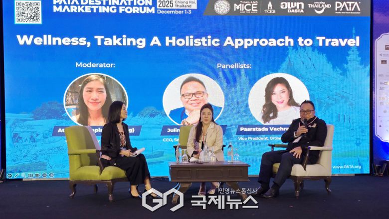 왼쪽부터 Atipan Phonpisit 잇플레이룩스튜디오 오너, Julinus Jeffery Jimit 말레이시아 사바주관광청장, Pasratada Vachratadaarpapak 그로우론제비티 에코빌리지 부회장. 사진/유지현 기자