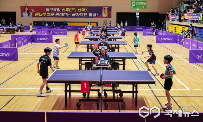 지난 27일부터 이틀간 당진실내체육관에서 열린 ‘제2회 신유빈과 당진시가 함께하는 전국 유소년 탁구축제’ 모습. /당진시
