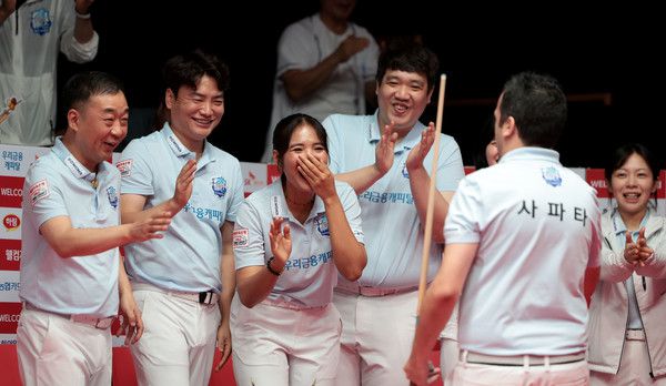 우리금융캐피탈의 다비드 사파타는 이날 스롱 피아비와 함게 나란히 2승씩을 거두며 팀승리를 이끌었다./@PBA