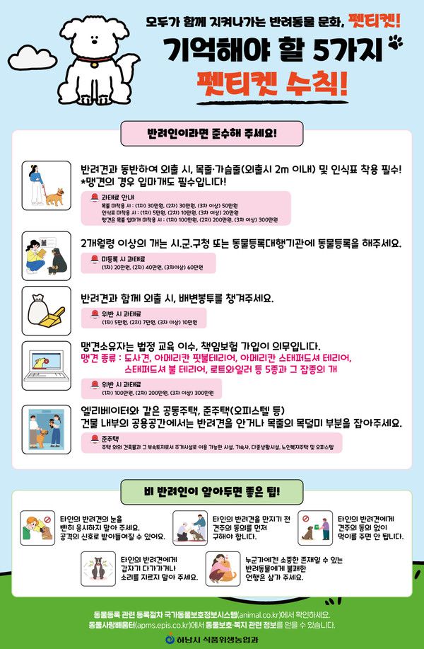 하남시, 동물보호센터 운영 내실화…책임 있는 반려 문화 선도(하남시)