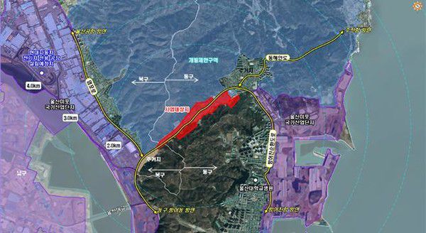 (사진제공=울산시) 관련도면(자동차일반산업단지)-위치도