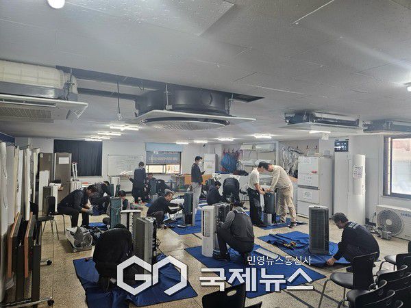 양천구, 취업연계 프로그램 ‘냉난방기 AS수리 전문기술’ 교육 모습 [사진제공=양천구청]