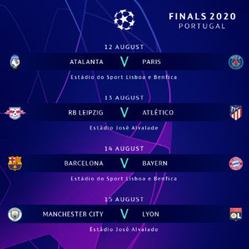 챔피언스리그 8강 대진 일정. 캡처 | UCL SNS