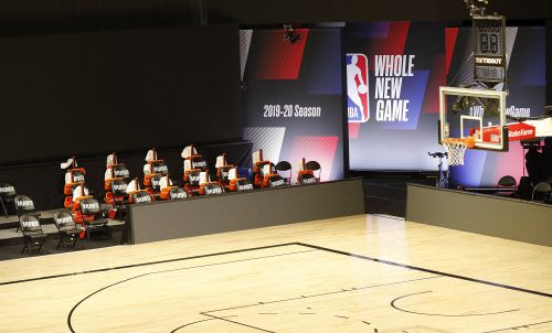 미국에서 발생한 흑인 총격사건으로 NBA 플레이오프가 연기됐다. 올랜도 | EPA연합뉴스