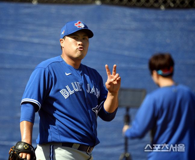 2020년 2월 17일 플로리다 더니든 스프링캠프에 참가하고 있는 토론토 류현진. 더니든 | 최승섭기자 thunder@sportsseoul.com