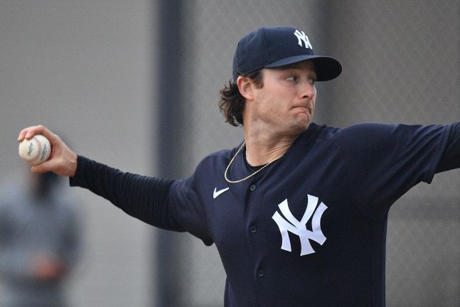 류현진과 2021년 개막전에서 맞붙을 뉴욕 양키스 에이스 게릿 콜도 통산 3번째 오프닝데이 선발이다. AFP연합뉴스
