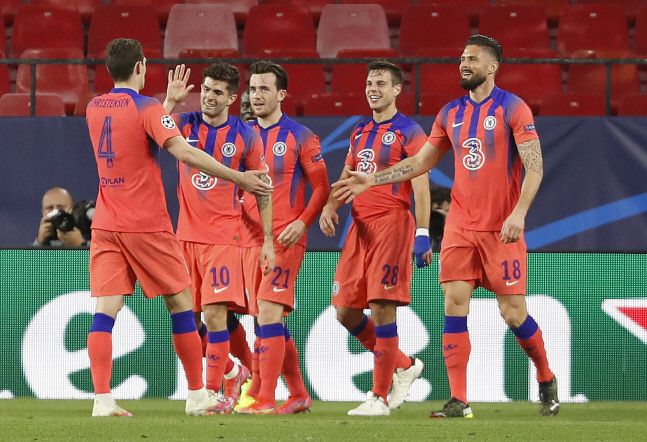 포르투를 잡고 1차전서 승리한 첼시.AP연합뉴스