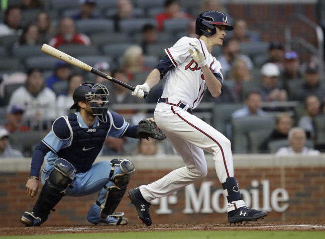 애틀랜타 브레이브스 선발 좌완 맥스 프리드는 왼쪽 타석에서 3회 류현진으로부터 중전안타를 뽑았다. 애틀랜타(조지아)|AP연합뉴스