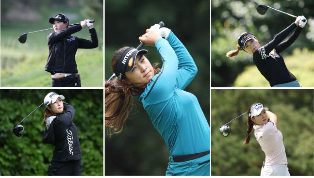 (왼쪽부터) 권서연&마다솜, 윤이나, 이예원&서어진). 제공|KLPGA