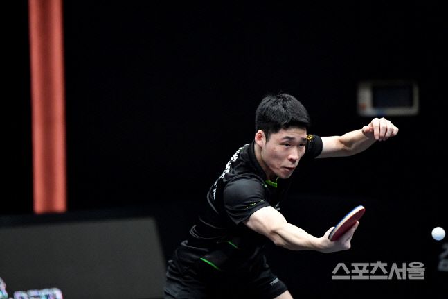 국군체육부대의 장우진. 한국프로탁구리그