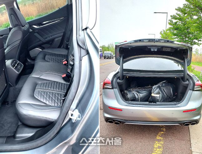 마세라티 기블리 GT 하이브리드의 2열과 트렁크. 스포츠서울 이웅희기자 iaspire@
