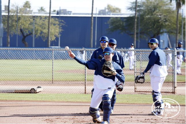 올해 FA로 NC에 합류한 포수 박세혁이 훈련에 임하고 있다.  제공 | NC 다이노스