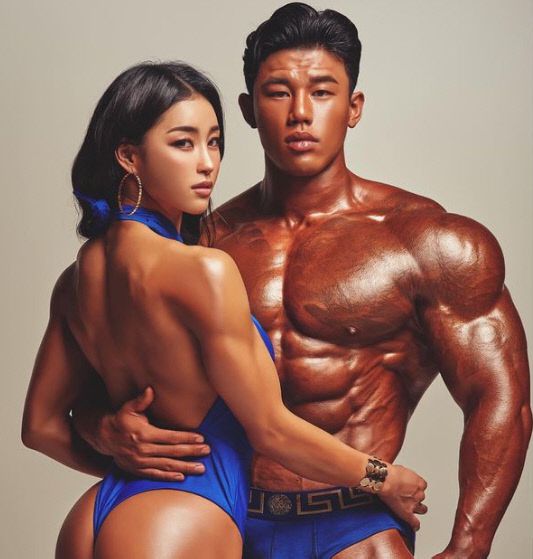 보디빌더 송아름(왼쪽)과 김강민. 출처 | 송아름 채널