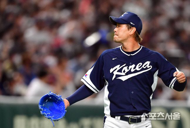 대한민국 좌완 선발투수 김광현이 지난 10일 도쿄돔에서 열린 2023 WBC 예선B조 대한민국과 일본의 경기에 임하고 있다. 도쿄 | 강영조기자 kanjo@sportsseoul.com