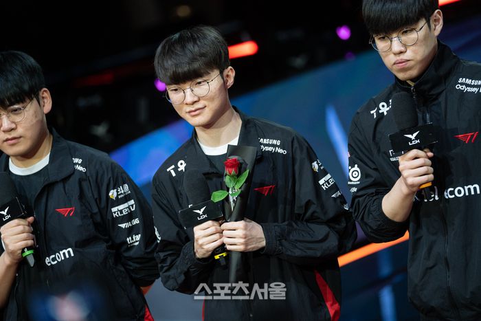 슈퍼플레이로 T1의 플레이오프 3라운드를 이끈 ‘페이커’ 이상혁. 종로=김민규 기자 kmg@sportsseoul.com