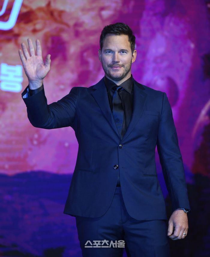 크리스 프랫이 18일 서울 여의도 콘래드호텔에서 열린 영화 ‘가디언즈 오브 갤럭시: Volume 3’ 내한 기자간담회에 앞서 포토타임을 갖고 있다. 2023. 4. 18.최승섭기자 thunder@sportsseoul.com