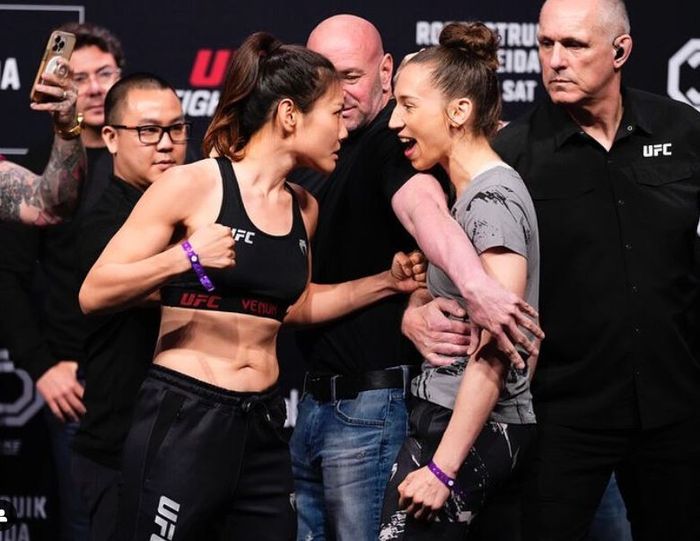 UFC 여성 플라이급 김지연(왼쪽)과 만디 뵘. 출처 | 김지연 채널
