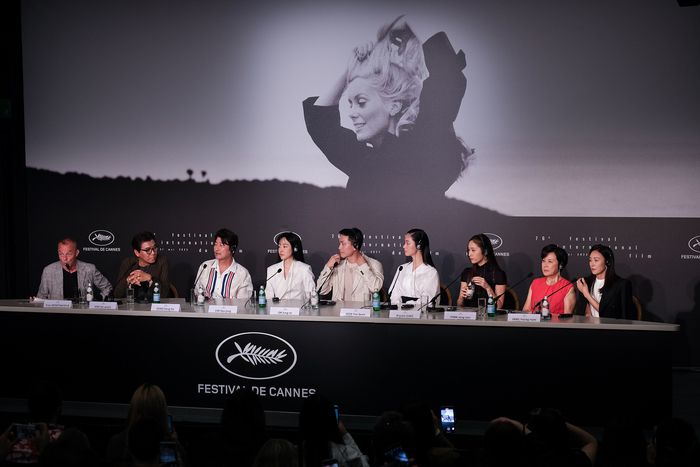 제 76회 칸국제영화제 비경쟁부문 초청작 ‘거미집’의 월드프리미어 현장. 제공|바른손이앤에이