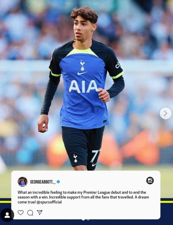 조지 애벗. 출처 | 토트넘 SNS캡처