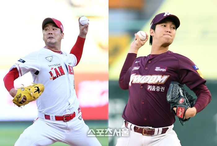 SSG 김광현(왼쪽)과 키움 안우진이 31일 나란히 선발 등판해 호투했다. 문학 | 박진업기자. upandup@sportsseoul.com