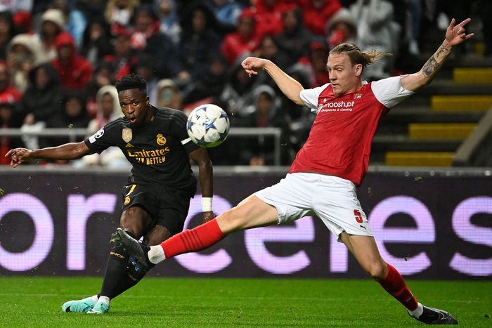 레알 마드리드의 비니시우스 주니오르(왼쪽). 브라가|AFP 연합뉴스