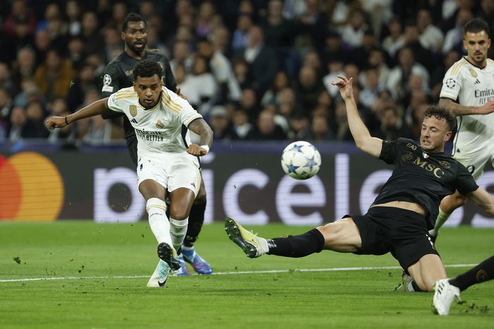 호드리고의 전반 11분 동점골 순간. 마드리드|EPA 연합뉴스