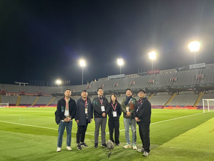 라 리가 연수에 참가한 프로연맹 방송사업팀, 스카이스포츠 관계자. 제공 | 한국프로축구연맹
