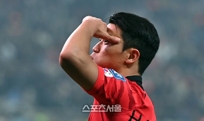 황희찬이 서울월드컵경기장에서 열린 2026북중미월드컵 아시아지역 2차예선 대한민국과 싱가포르의 경기 후반 대한민국 두번째골을 성공시킨후 기쁨을 만끽하고 있다. 2023.11.16.상암 | 강영조기자 kanjo@sportsseoul.com