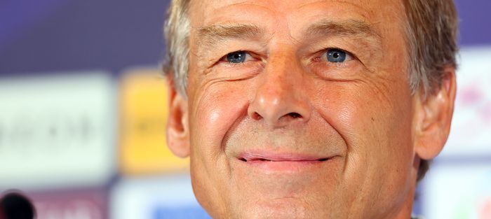 공식 기자회견하는 클린스만 감독. 도하 | 강예진기자