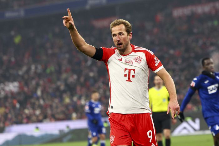 바이에른 뮌헨의 해리 케인. 지난 12일 호펜하임과의 2023~2024 독일 분데스리가 홈경기 때다. 뮌헨|EPA 연합뉴스