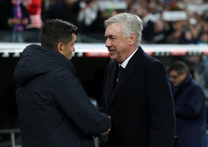 경기 전 안첼로티 감독. 마드리드|로이터 연합뉴스