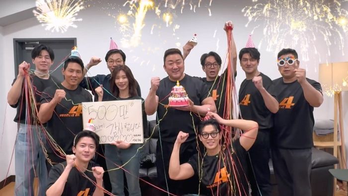 ‘범죄도시4’ 500만 축하 영상 캡처. 사진 | 에이비오엔터테인먼트