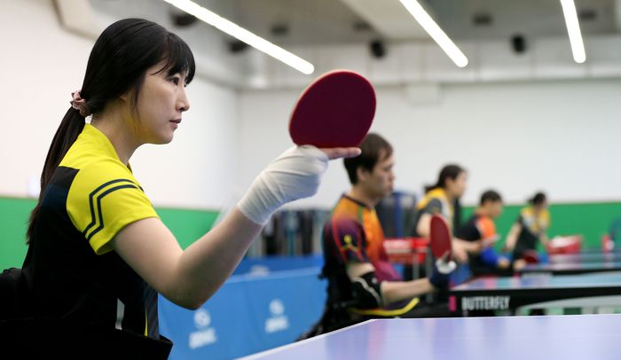 2024 파리 패럴림픽 탁구 대표팀 서수연 훈련 모습. 사진 | 대한장애인체육회