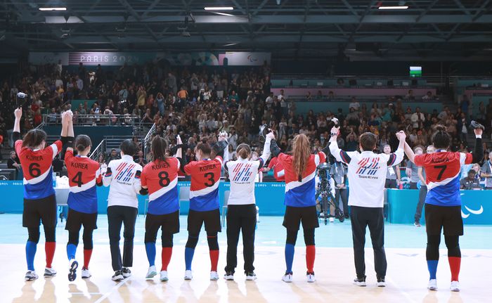 골볼 대표팀이 3일(현지시간) 프랑스 파리 사우스 파리 아레나6에서 열린 2024 파리 패럴림픽 8강전 터키와 경기에서 패했다. 개최국 프랑스와 7~8위전을 치른다. 사진 | 대한장애인체육회