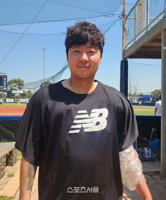 호주 멜버른 한화 스프링캠프에서 만난 김범수가 인터뷰를 하고 있다. 사진 | 멜버른=김민규 기자 kmg@sportsseoul.com