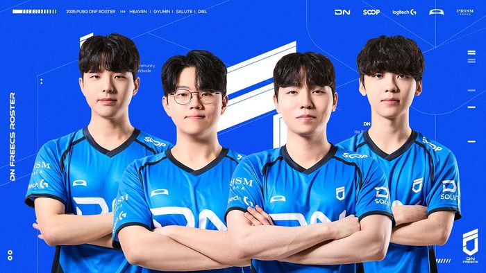 2025년 DN 프릭스 배틀그라운드팀의 ‘디엘’ 김진현, ‘살루트’ 우제현, ‘헤븐’ 김태성, ‘규민’ 심규민. 출처 | DN 프릭스 SNS