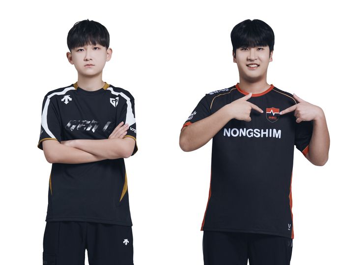 젠지 고원재(왼쪽)와 농심 김승환은 지난 1월 열린 트라이아웃을 통해 프로 데뷔한 ‘신예’다. 사진 | 넥슨