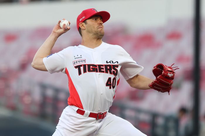 KIA 네일이 15일 광주-기아 챔피언스 필드에서 열린 2025 KBO리그 KT전에 선발 등판해 역투하고 있다. 사진 | KIA 타이거즈
